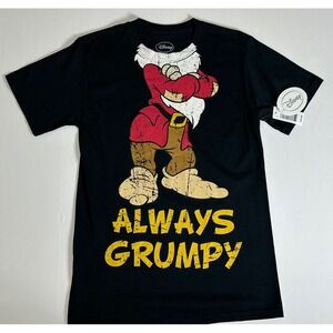 Disney Grumpy T-Shirt Men's Small‎ 34-36 Dwarf Snow White Character Black NWT